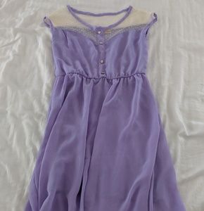 Pastel purple dress with white dotted top